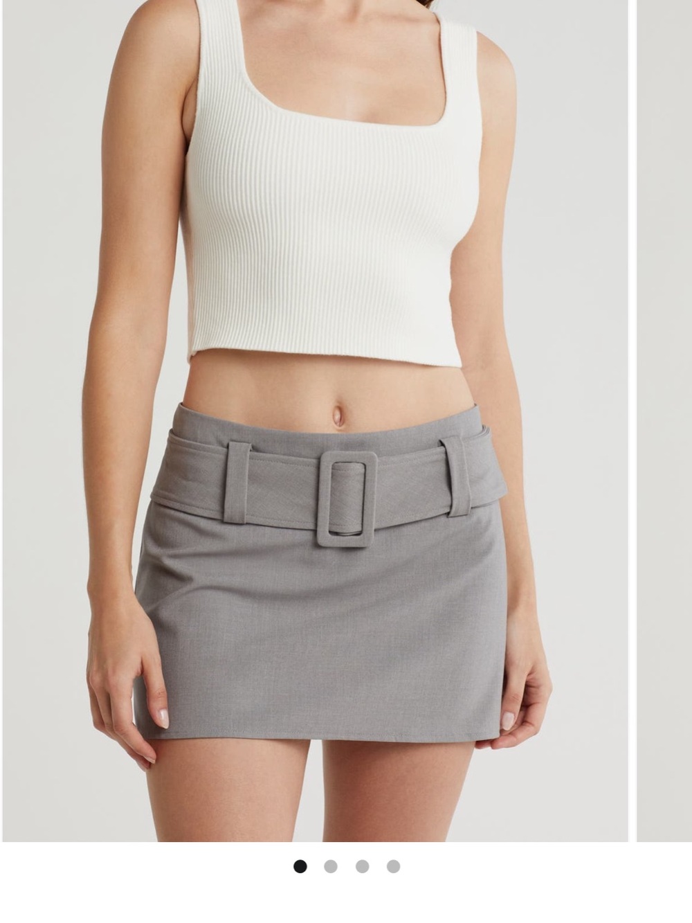 White ribbed cropped sweater tank